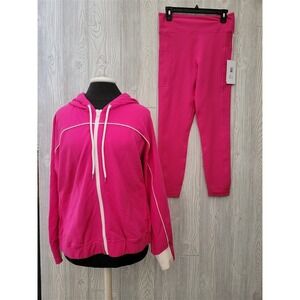 NWT Calme L Zip UP Dolman Hoodie & Pants 100485